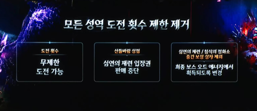 모든 성역 도전 횟수 제한 제거